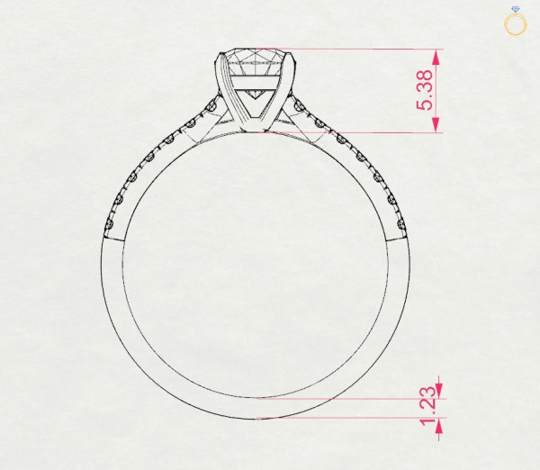 Златен пръстен с диамант CARA 0.50+0.21ct GIA сертификат K101-10094Y