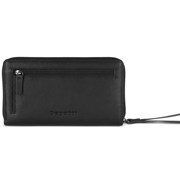 Дамски портфейл Bugatti - Black Magic, с цип, черен