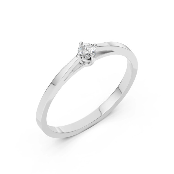 Cara пръстен с диамант 0.10 ct – ЗЛАТНО БИЖУ 14К K101-10125W(3.0)/14K