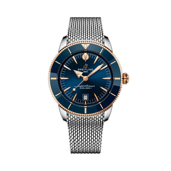 Мъжки часовник Breitling UB3112161C1A1 със син циферблат и метална верижка – classicwatches.bg