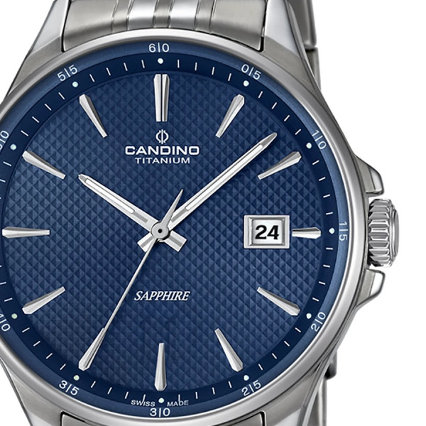 Мъжки швейцарски титаниев часовник candino c4606 b със сапфир стъкло classicwatches.bg
