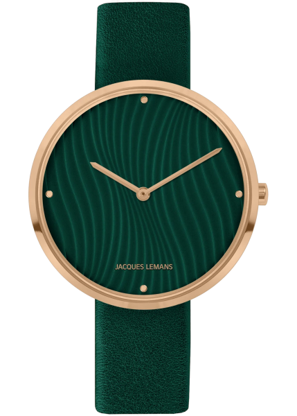 часовник jacques lemans 1 2093k дамски зелен циферблат розово злато classicwatches.bg
