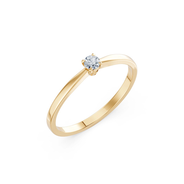 Cara пръстен с диамант 0.10 ct – ЗЛАТНО БИЖУ 14К K101-10116Y(3.0)/14K