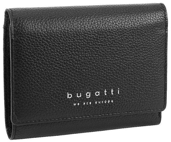 Дамски портфейл Bugatti Linda Continental, eстествена кожа, черен