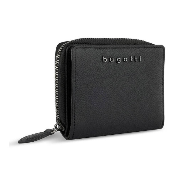 Дамски кожен портфейл Bugatti Bella Ladies Zip Wallet, RFID защита, черен