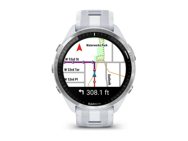 GARMIN FORERUNNER 965 TITANIUM БЕЗЕЛ С WHITESTONE КОРПУС И WHITESTONE/POWDER GREY СИЛИКОНОВА КАИШКА 010-02809-11