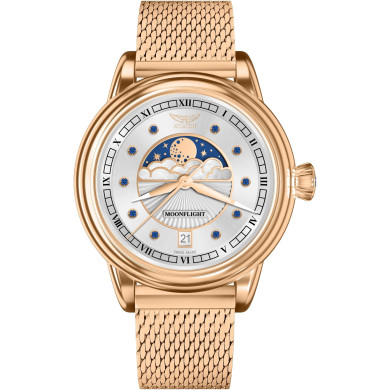 Часовник AVIATOR DOUGLAS MOONFLIGHT GEMSTONE EDITION BLUE SAPHIRE 36M V.1.33.2.416.5