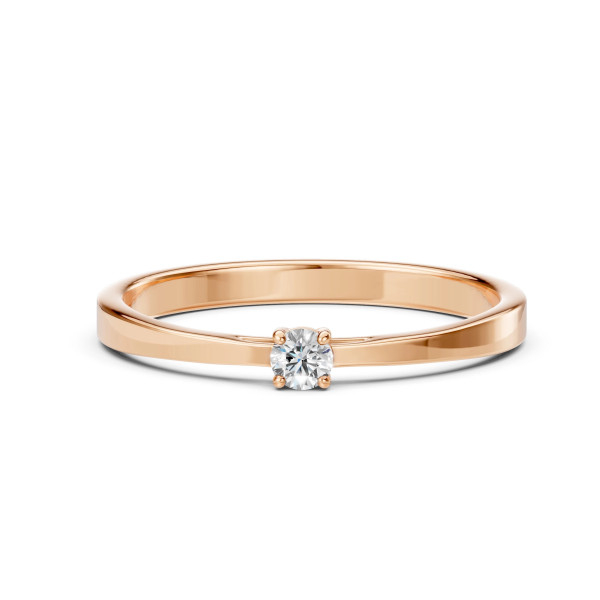 Cara пръстен с диамант 0.10 ct – ЗЛАТНО БИЖУ 14К K101-10012/1R(3.0)/14K