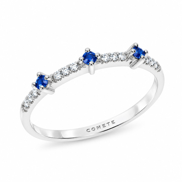 Comete gold ring with diamonds and sapphires ANB2476