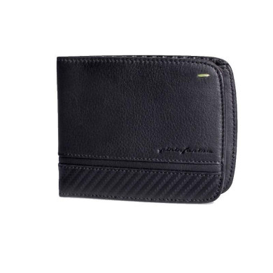 Мъжки портфейл Pininfarina - Folio Carbon, 6 отделения за карти, черен