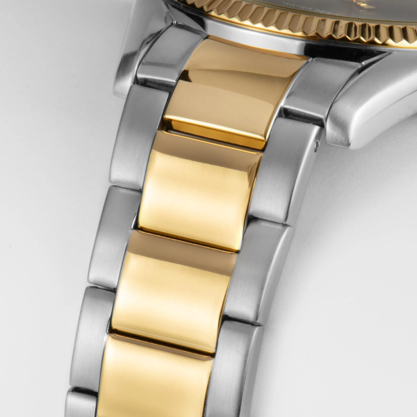 часовник jacques lemans 50 3i мъжки биколорен черен циферблат classicwatches.bg
