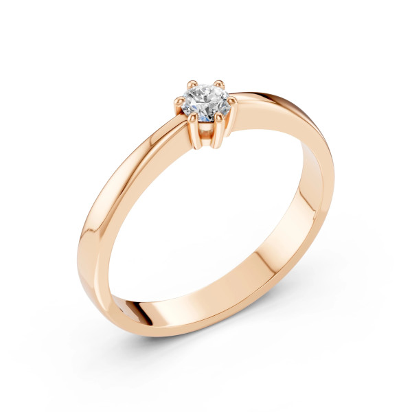 Cara пръстен с диамант 0.15 ct – ЗЛАТНО БИЖУ 14К K101-10151R(3.4)/14K