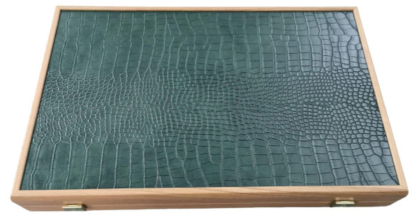 BACKGAMMON FOR GAME MANOPOULOS - CROCODILE TOTE LEATHERETTE, GREEN, 60 X 48 CM, ECO LEATHER