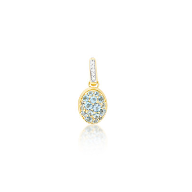 NANIS BOULES Small ВИСУЛКА SWISS BLUE TOPAZ, ДИАМАНТИ PS27-609