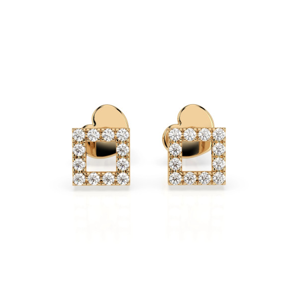 Cara обеци с диаманти 0.14 ct – ЗЛАТНО БИЖУ 14К K102-10053Y/14K