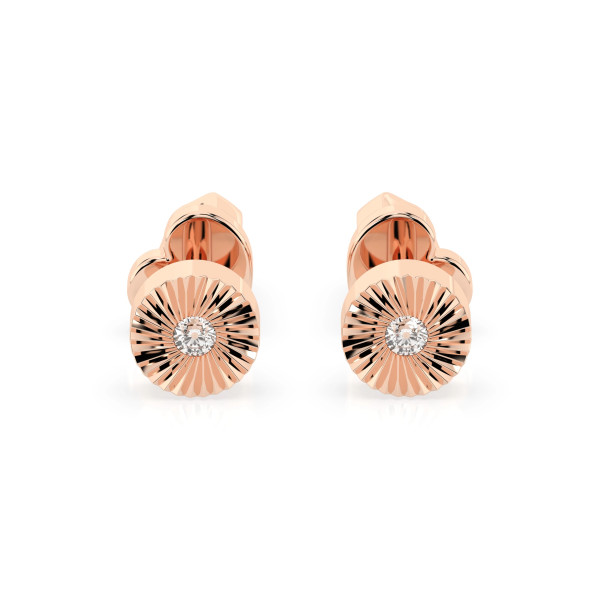 Cara обеци с диаманти 0.04 ct – ЗЛАТНО БИЖУ 14К K102-10049R/14K