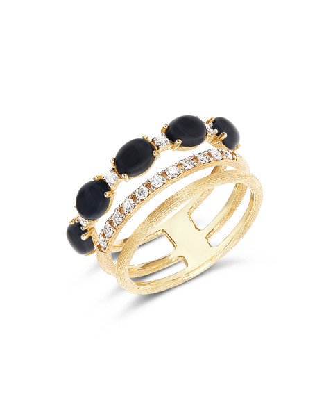 NANIS DANCING MYSTERY BLACK ONYX ПРЪСТЕН ОНИКС, ДИАМАНТИ AS32-597