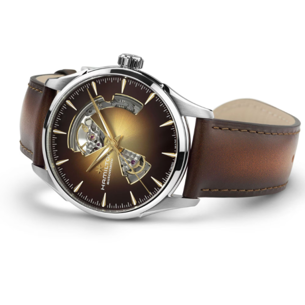 hamilton jazzmaster мъжки часовник кафяв sunray циферблат classicwatches.bg

