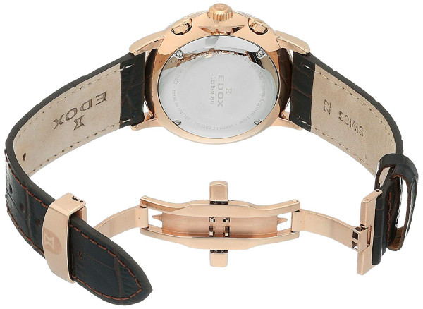 EDOX LES BEMONTS 42MM MEN'S QUARTZ WATCH 01602 37R AIR
