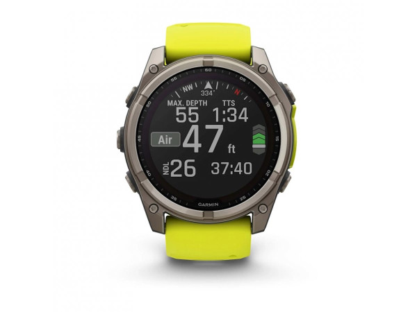 GARMIN FENIX 8 51MM SOLAR SAPPHIRE TITANIUM С AMP YELLOW/GRAPHITE СИЛИКОНОВА КАИШКА 010-02907-21