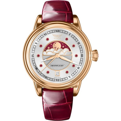 ЧАСОВНИК АVIATOR DOUGLAS MOONFLIGH GEMSTONE EDITION RUBY 36MM V.1.33.2.420.4