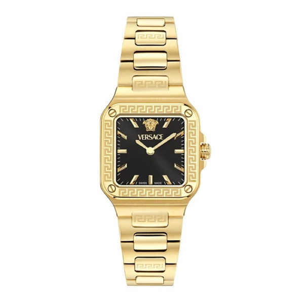 часовник versace ve5g00626 дамски златист квадратен черен циферблат classicwatches.bg