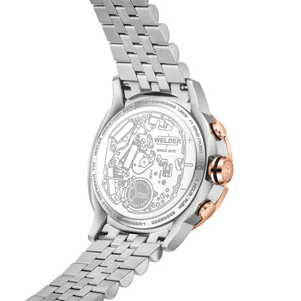 welder wwmd5001 фотохромен часовник розово злато и стомана classicwatches.bg