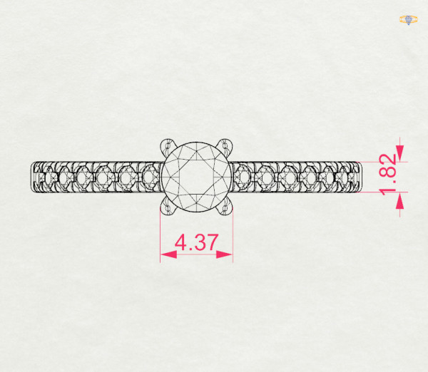 CARA Златен пръстен с диаманти 0.30 + 0.21 ct GIA сертификат K101-10012Y