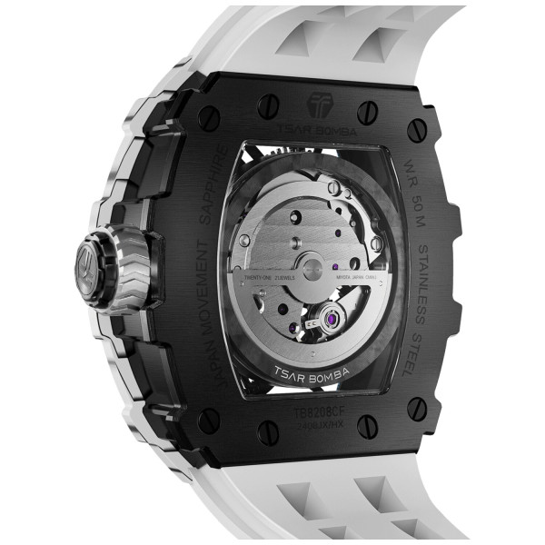TSAR BOMBA T-Elemental Carbon Fiber Automatic Ceramic Elite White TB8208CF-35