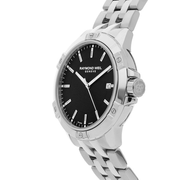 Raymond Weil Tango 8160-ST-20041 с черен циферблат и стоманена верижка