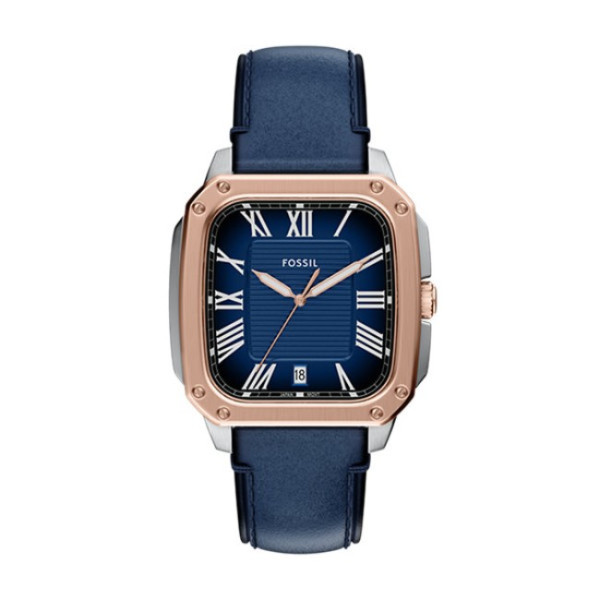 часовник fossil fs6149 мъжки син правоъгълен циферблат кожена каишка classicwatches.bg