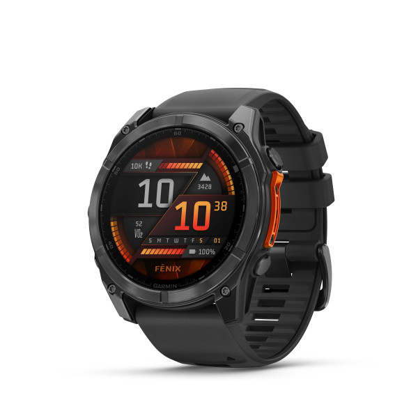 GARMIN FENIX 8 51MM AMOLED SLATE GRAY С BLACK СИЛИКОНОВА КАИШКА 010-02905-00