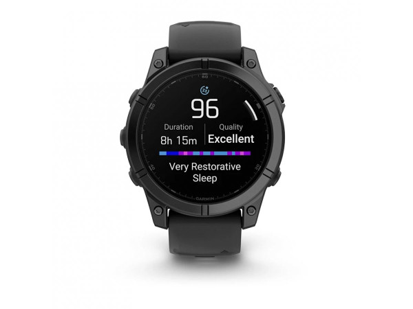 GARMIN FENIX E 47 ММ AMOLED SLATE GRAY STEEL С BLACK СИЛИКОНОВА КАИШКА