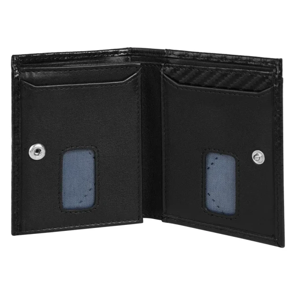 Калъф за карти и документи Bugatti - Secure Slim Carbon, 7 CC, черен