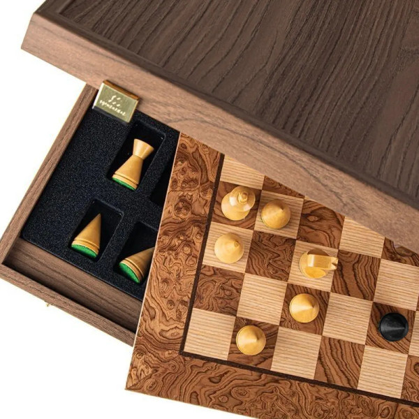 LUXURY HANDMADE CHESS MANOPOULOS - 40X40 CM, 7.6 CM PIECES