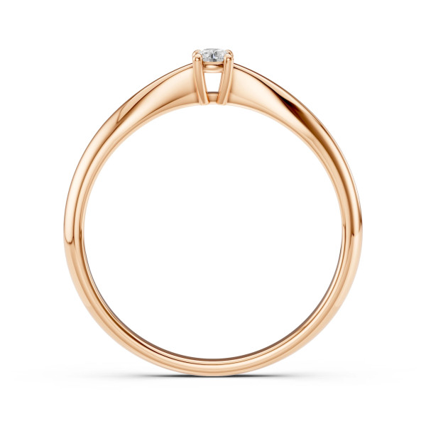 Cara пръстен с диамант 0.10 ct – ЗЛАТНО БИЖУ 14К K101-10021R(3.0)/14K
