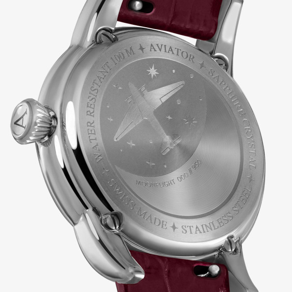 ЧАСОВНИК АVIATOR DOUGLAS MOONFLIGHT GEMSTONE EDITION RUBY 36MM V.1.33.0.419.4