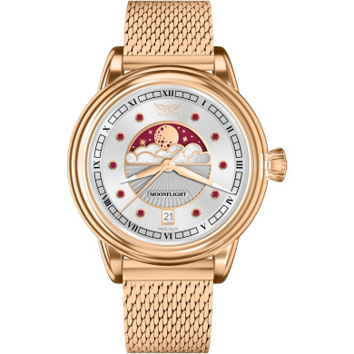 ЧАСОВНИК АVIATOR DOUGLAS MOONFLIGH GEMSTONE EDITION RUBY 36MM V.1.33.2.420.5
