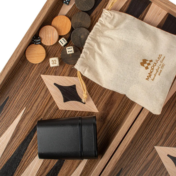 BACKGAMMON FOR GAME MANOPOULOS - AMERICAN WALNUT, 53X48 CM