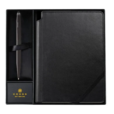 Комплект Cross Tech2 - Satin Black, химикалка и тефтер А5