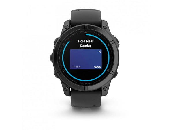 GARMIN FENIX E 47 ММ AMOLED SLATE GRAY STEEL С BLACK СИЛИКОНОВА КАИШКА