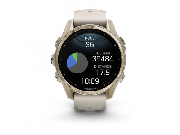 GARMIN FENIX 8 43MM AMOLED SAPPHIRE SOFT GOLD С FOG GRAY/DARK SANDSTONE СИЛИКОНОВА КАИШКА 010-02903-11