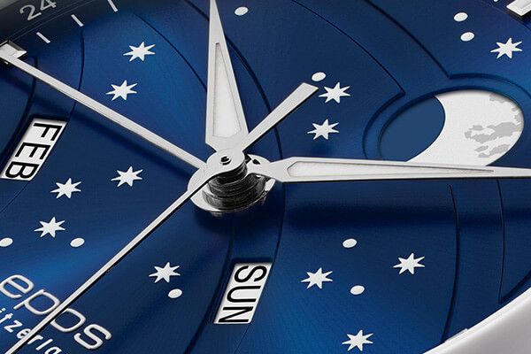 EPOS 3440.322.20.16.30 автоматичен Big Moon със син циферблат – classicwatches.bg