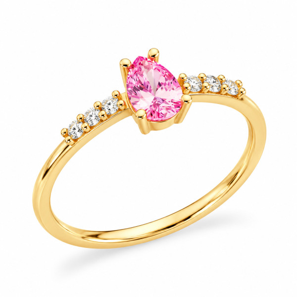 Comete Ambrosia gold ring with zirconia KAAZ022