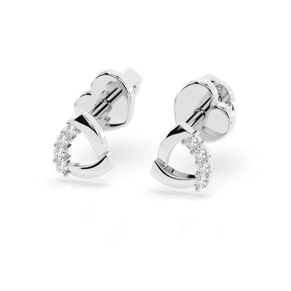 Cara обеци с диаманти 0.05 ct – ЗЛАТНО БИЖУ 14К K102-10061W/14K