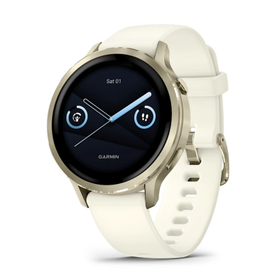 ЧАСОВНИК GARMIN VENU 4 41ММ LUNAR GOLD С BONE СИЛИКОНОВА КАИШКА 010-03013-00