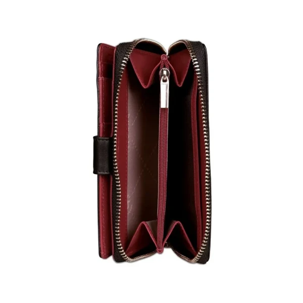 Дамски портфейл Bugatti - Viola L, RFID защита, черен/червен