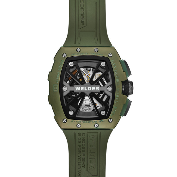 часовник welder зелен дизайн силиконова каишка индустриален стил classicwatches.bg