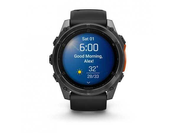 GARMIN FENIX 8 51MM AMOLED SLATE GRAY С BLACK СИЛИКОНОВА КАИШКА 010-02905-00