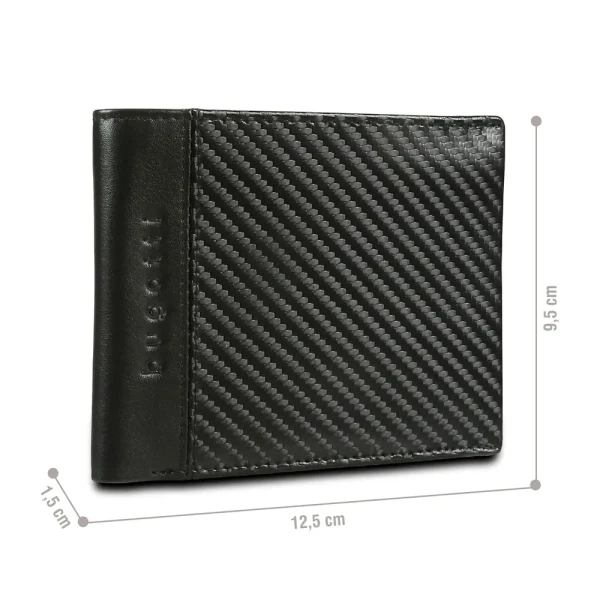 Мъжки портфейл Bugatti - Comet, с RFID защита, черен